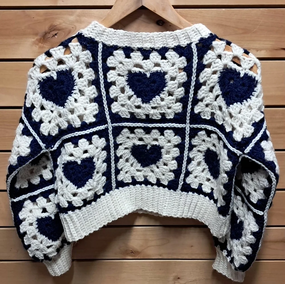 Hand Crocheted Girls Sweater - Picture 2 of 2